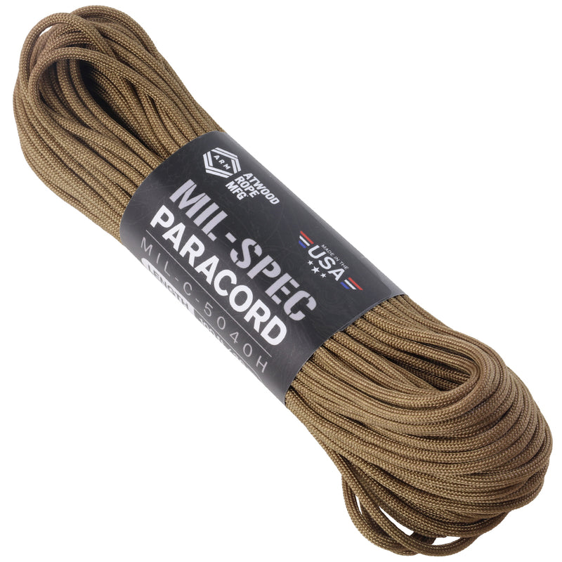 Atwood Rope Mil-Spec 550 Paracord 7 Strand MIL-C-5040H Type III - Coyote