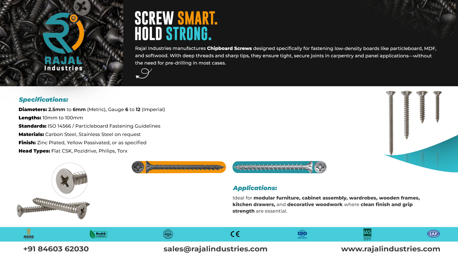 Rajal Industries Chipboard Screws