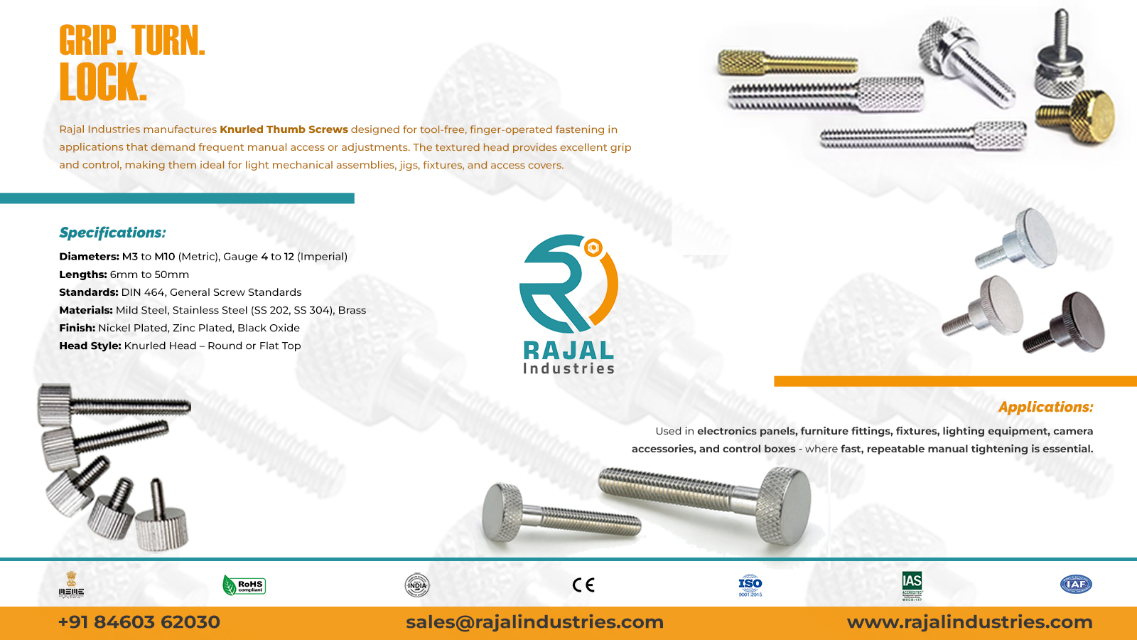 Knurled Thumb Screws