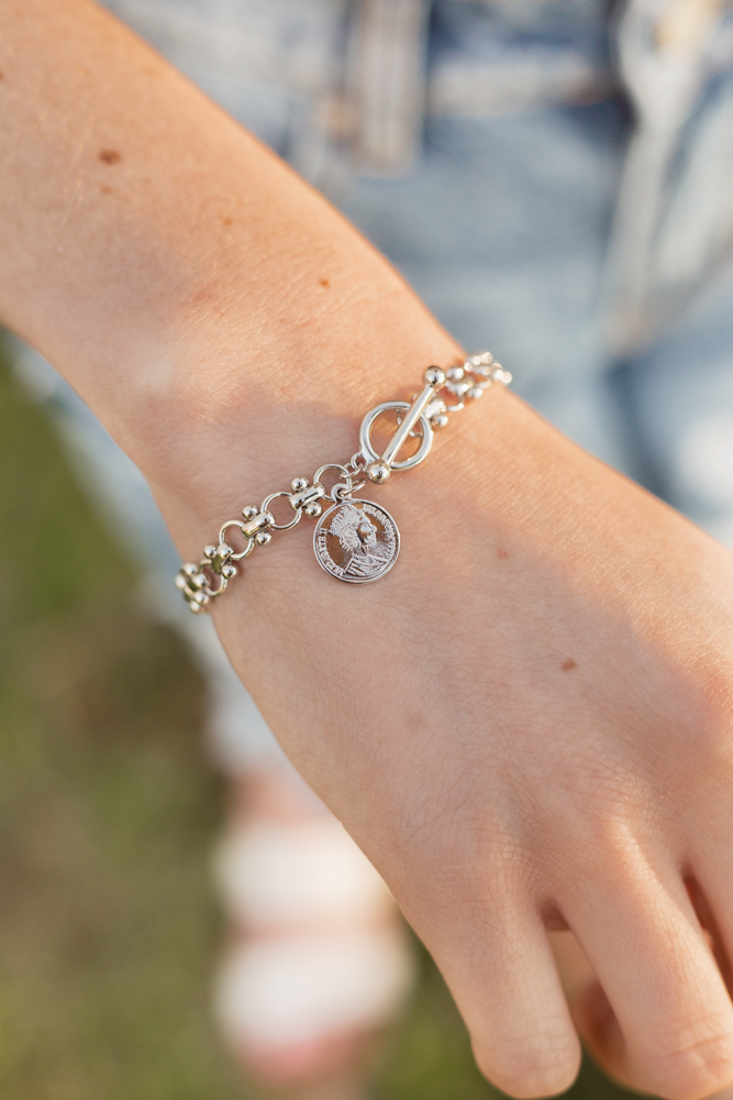 Saints Toggle Chain Link Bracelet