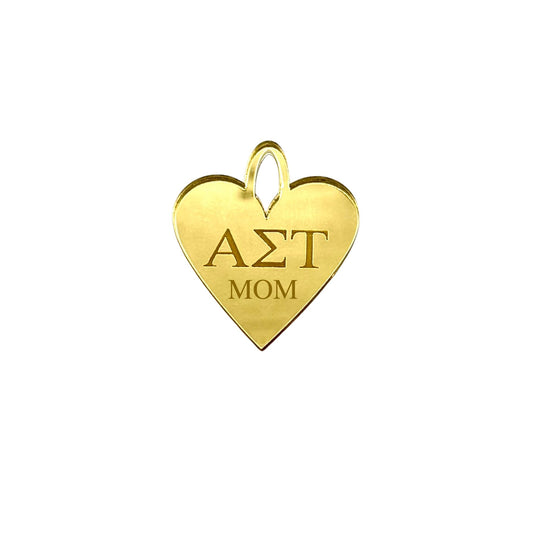 Sarahndipity Shop Sorority + Mom Engraved Acrylic Heart Charm