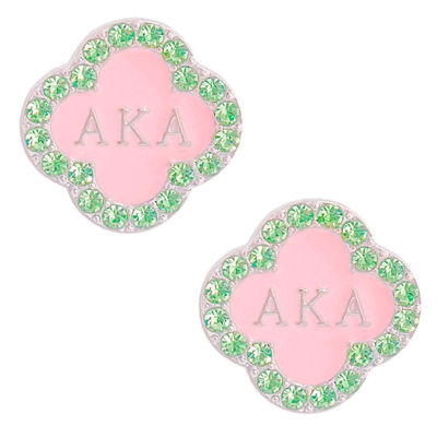 PinktownUSA AKA Pink Green Sorority Studs