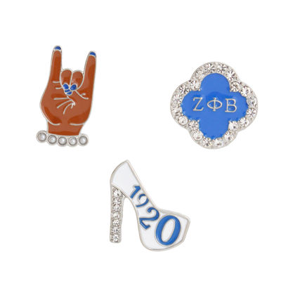 PinktownUSA Blue White 3 Pcs Sorority Pins