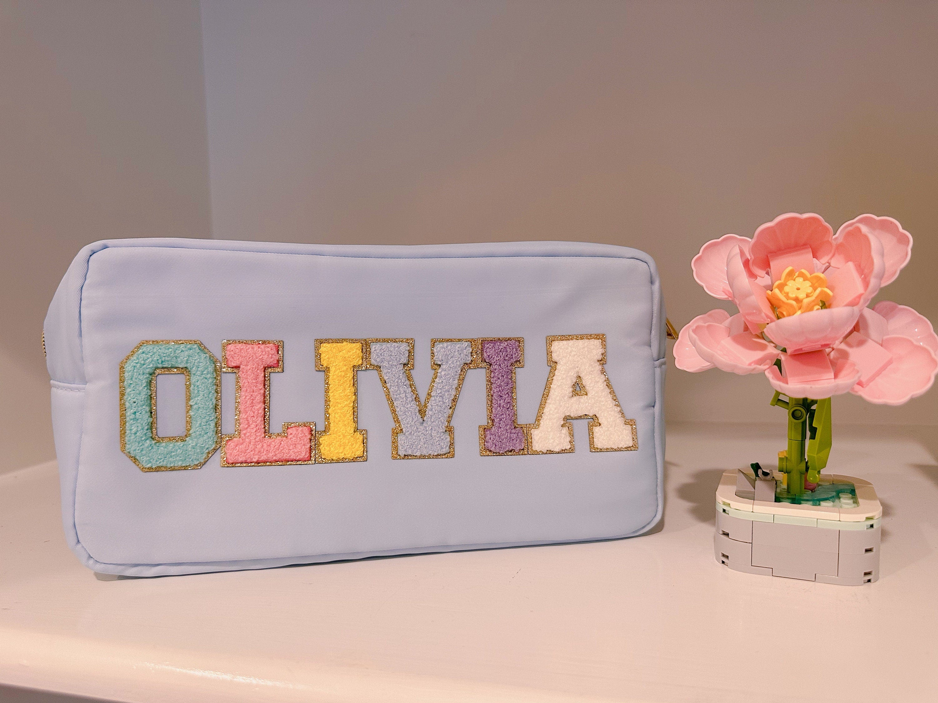 Chicbaby LLC Custom Nylon Makeup Pouch: Personalized Patch Cosmetic Bag