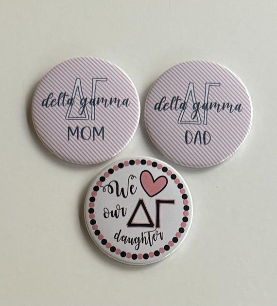 Buttongirl99 Delta Gamma Mom/Dad Button Set (3) - 3" Buttons