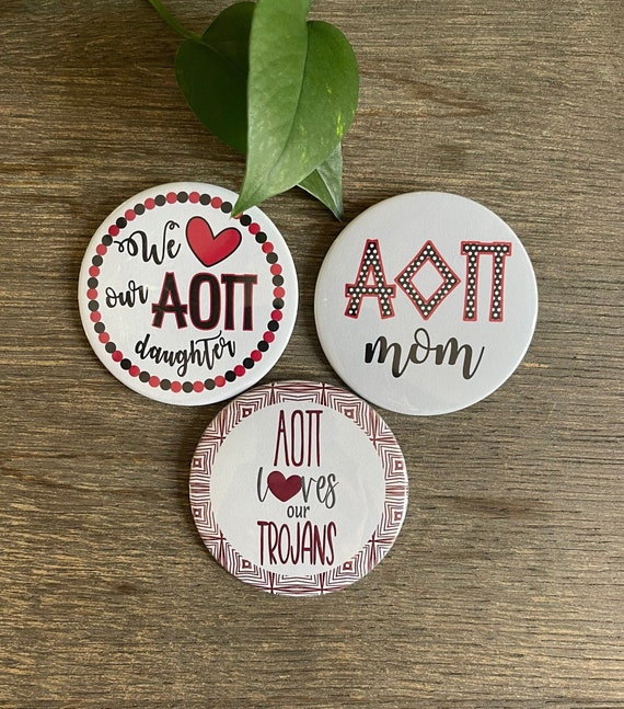 Alpha Omicron Pi Button Set (3) - 3" Buttons