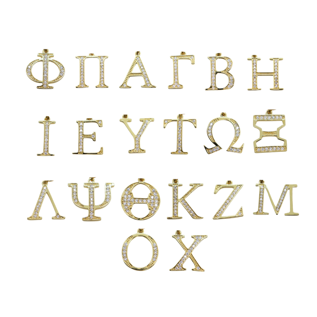 The Charm Bar Company Gold Cubic Zirconia Greek Life Charms