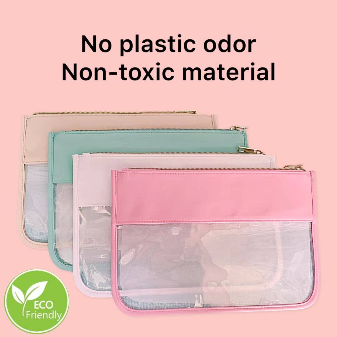 Clear varsity pouch | Blank Clear bags | Clear Makeup bag