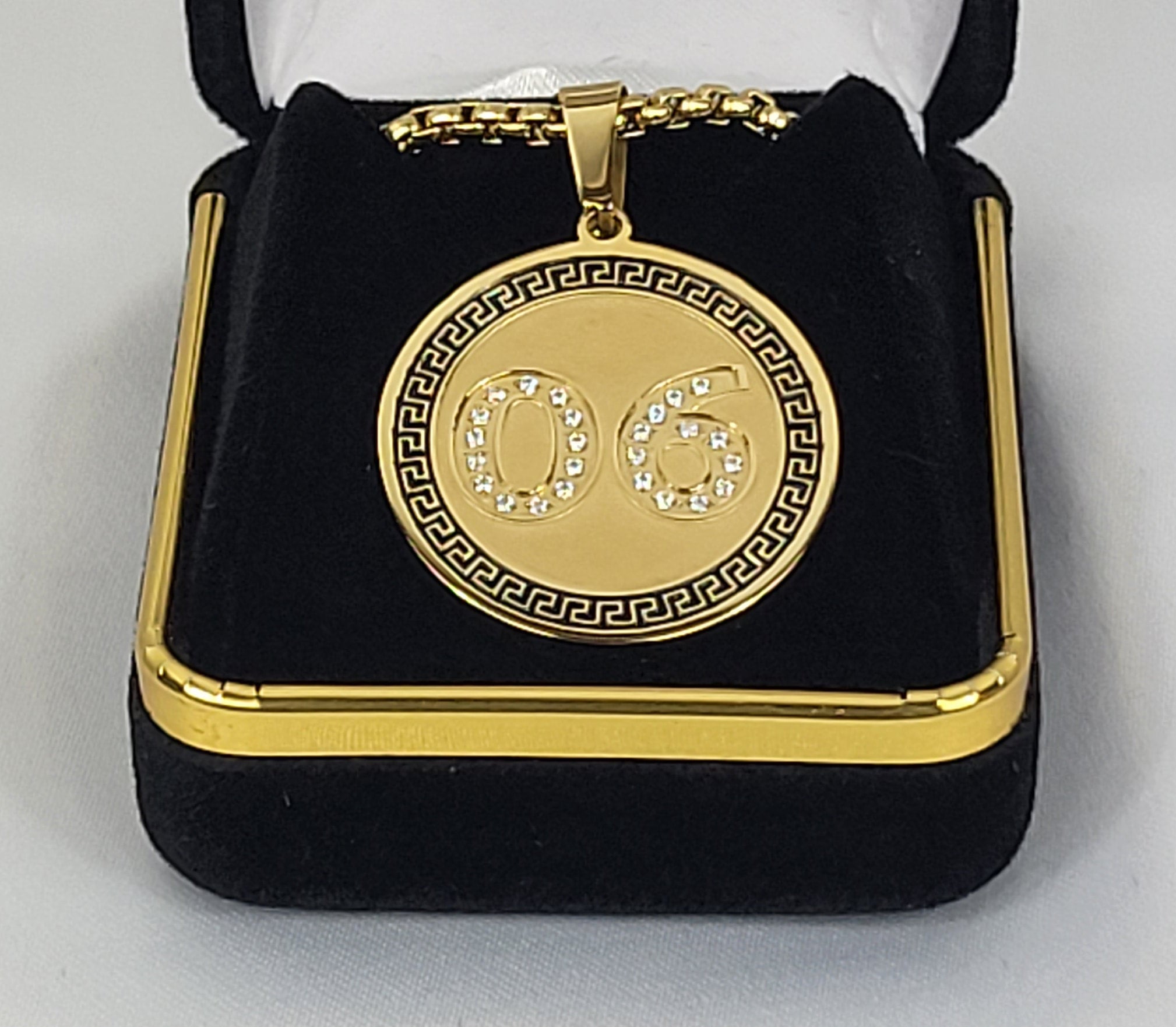 Worldwide Origins Alpha 06 Black & Gold Crystal Necklace