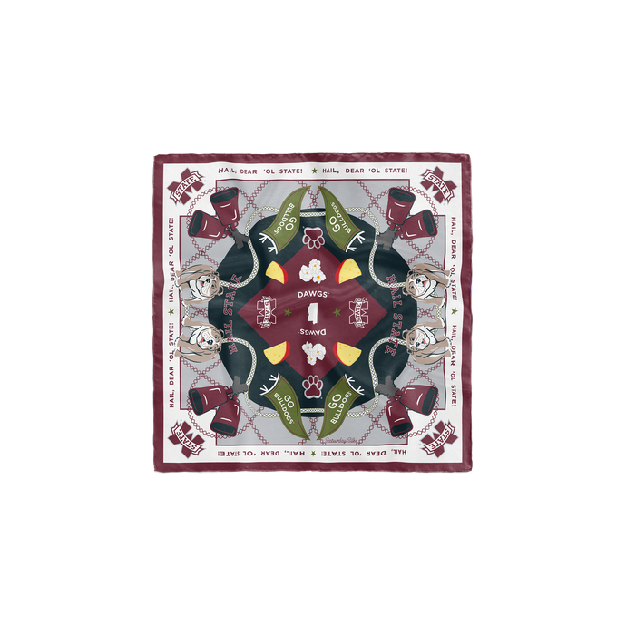 Saturday Silks Mississippi State Bulldogs Pocket Scarf
