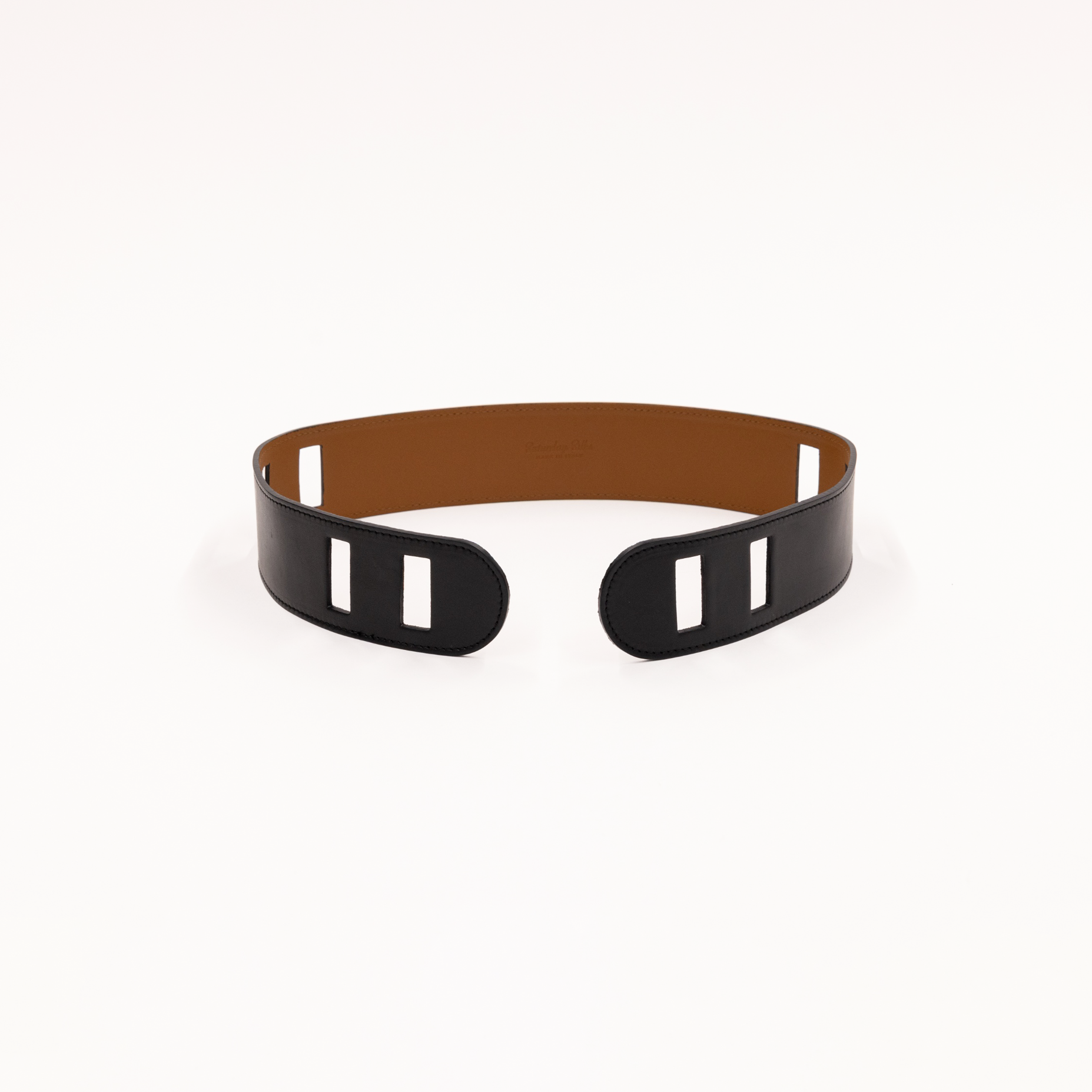 Wide Saturday Scarf™ Reversible Leather Belt - Black + Brown