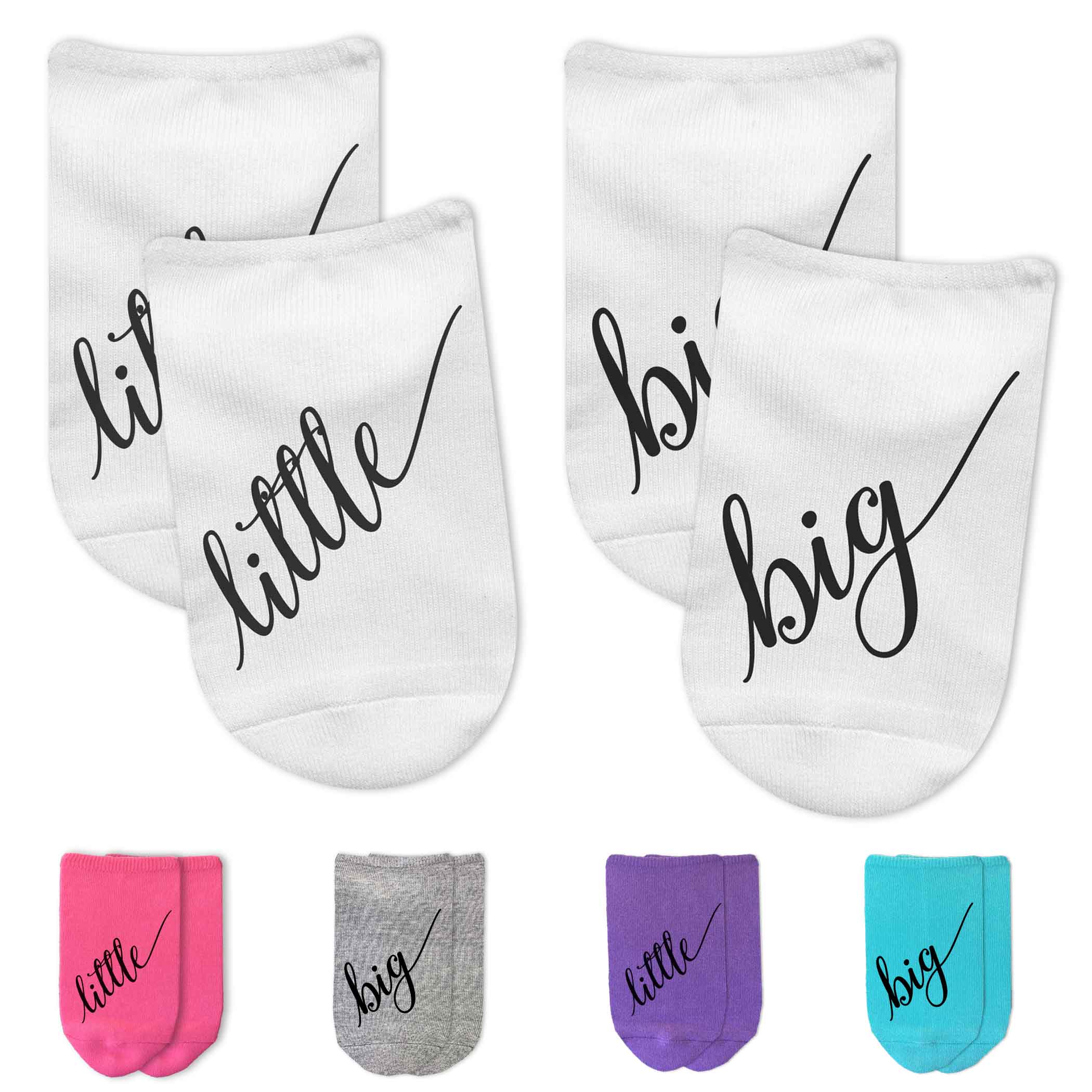 Sockprints Sorority Big / Little No Show Socks