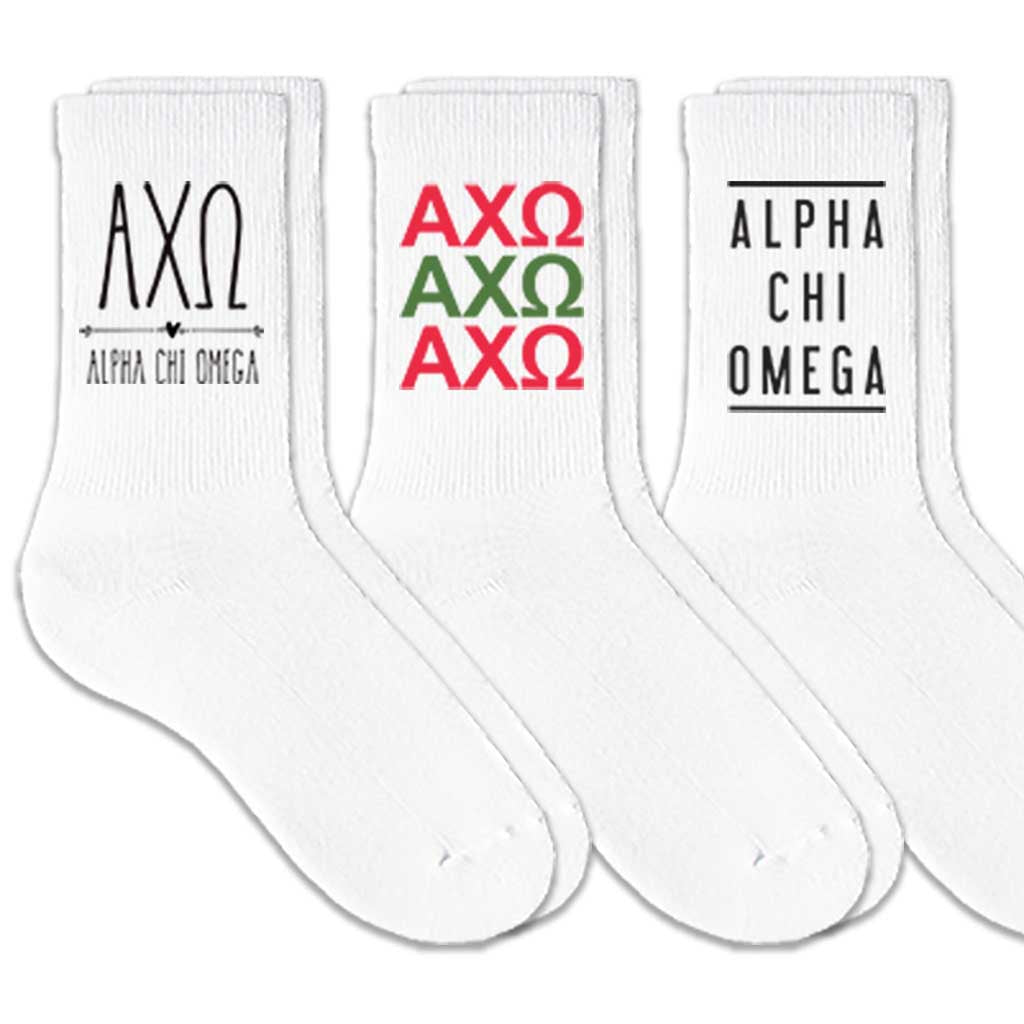Sockprints Alpha Chi Omega Crew Socks