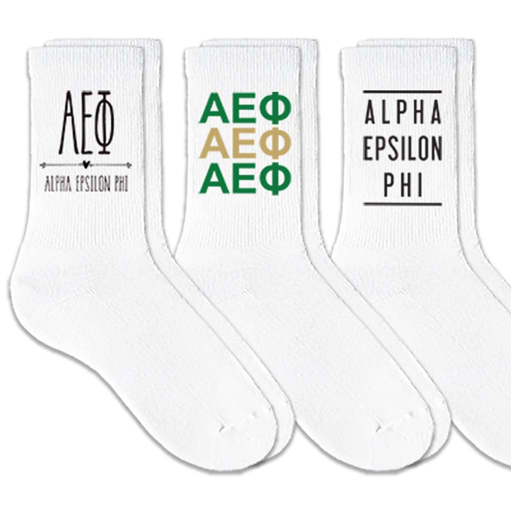 Sockprints Alpha Epsilon Phi Socks