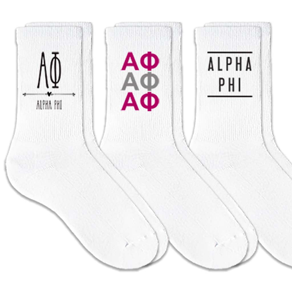 Sockprints Alpha Phi Crew Socks