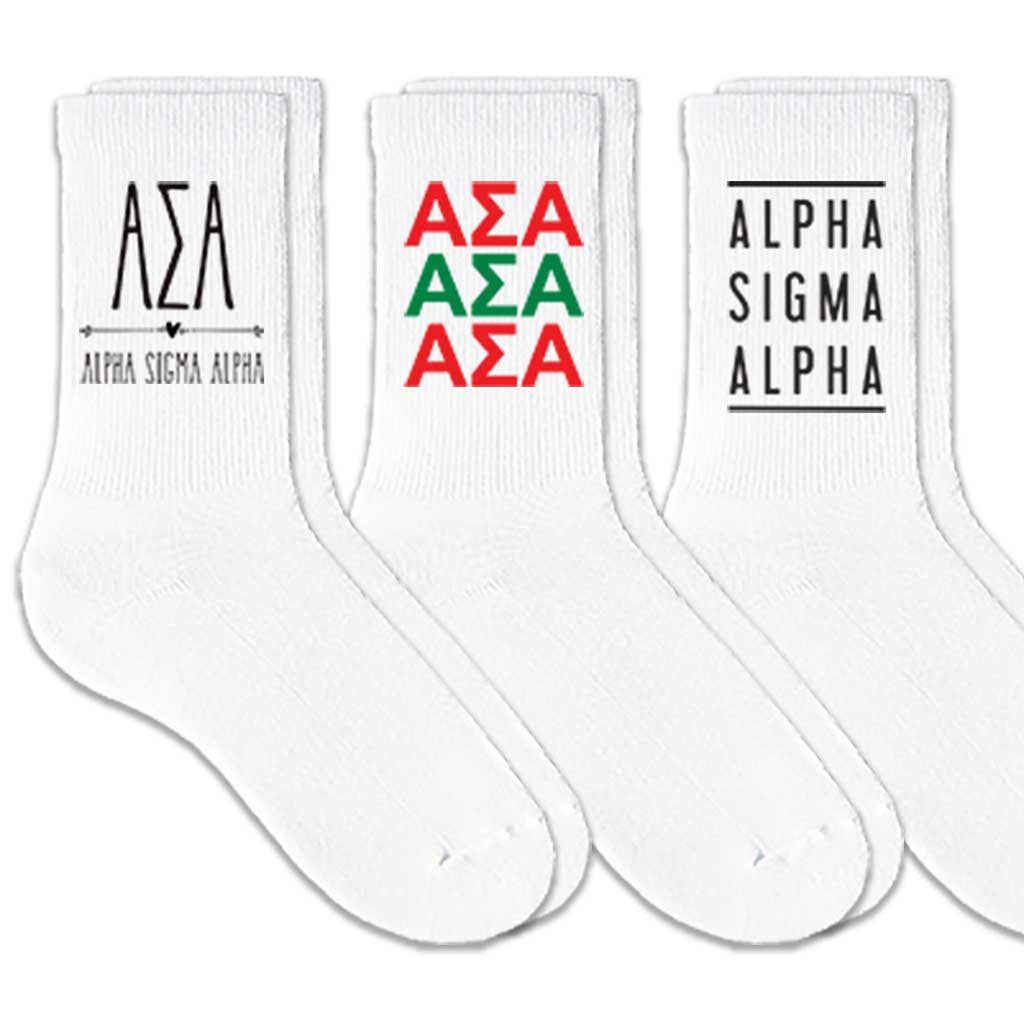 Alpha Sigma Alpha Crew Socks
