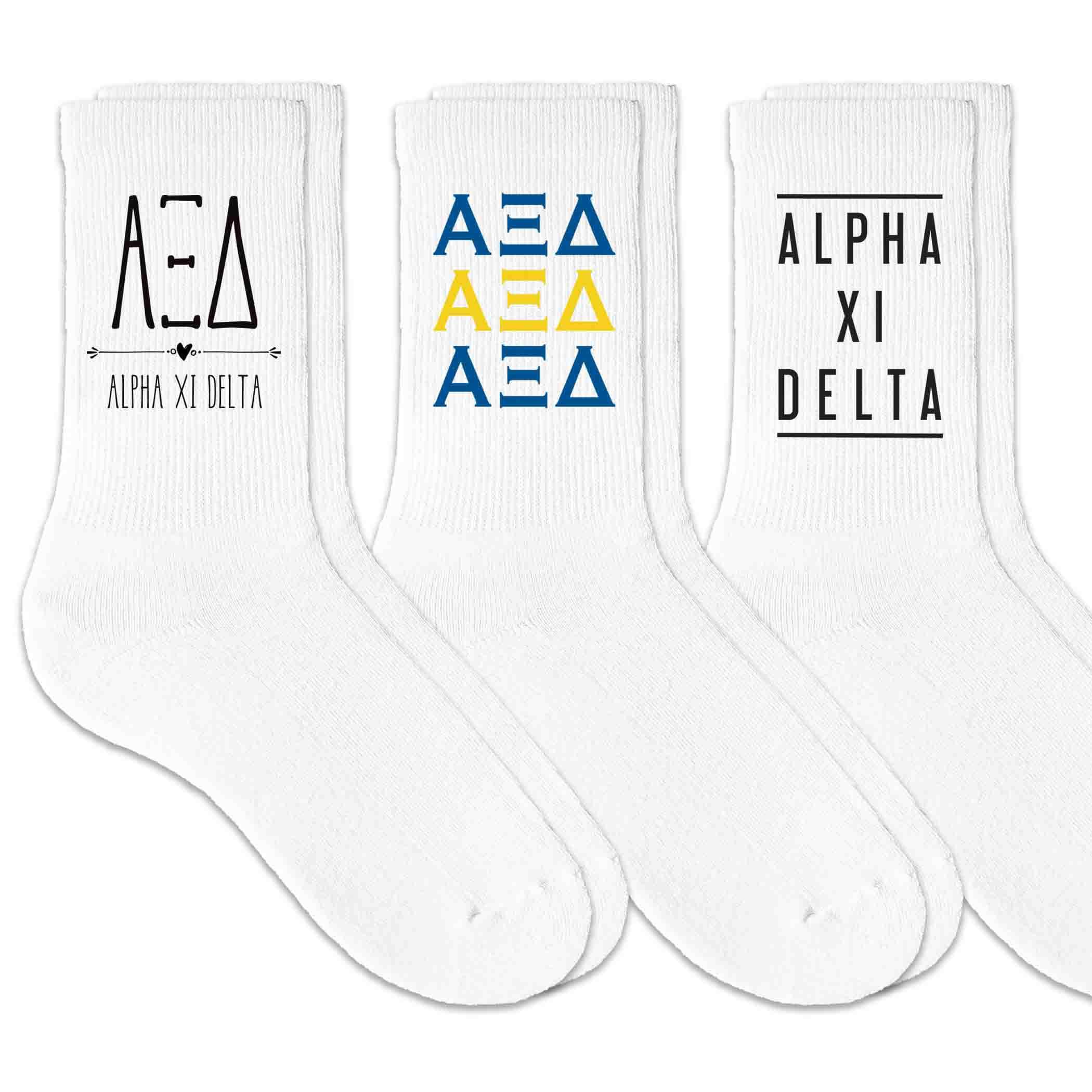 Alpha Xi Delta Crew Socks