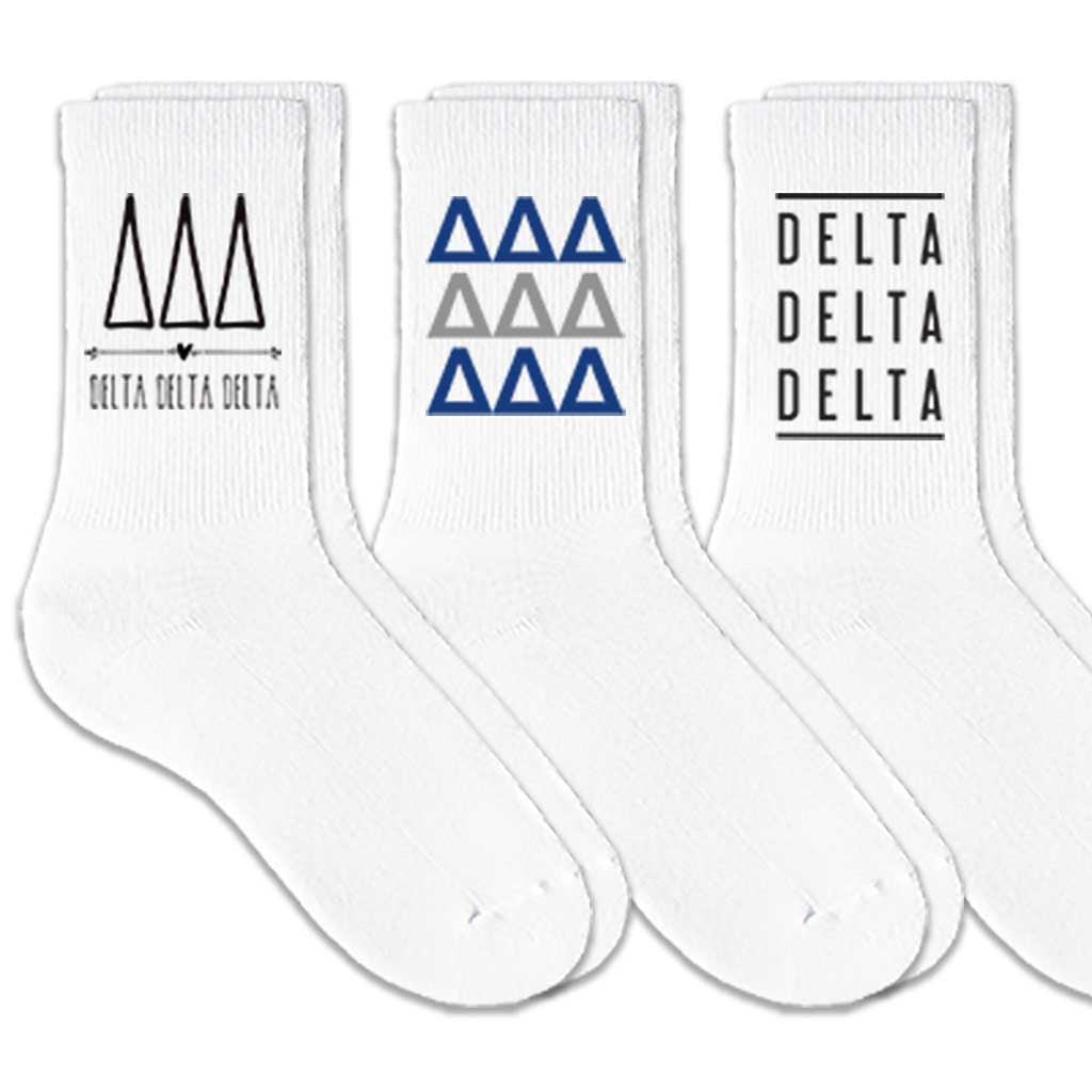 Delta Delta Delta Crew Socks