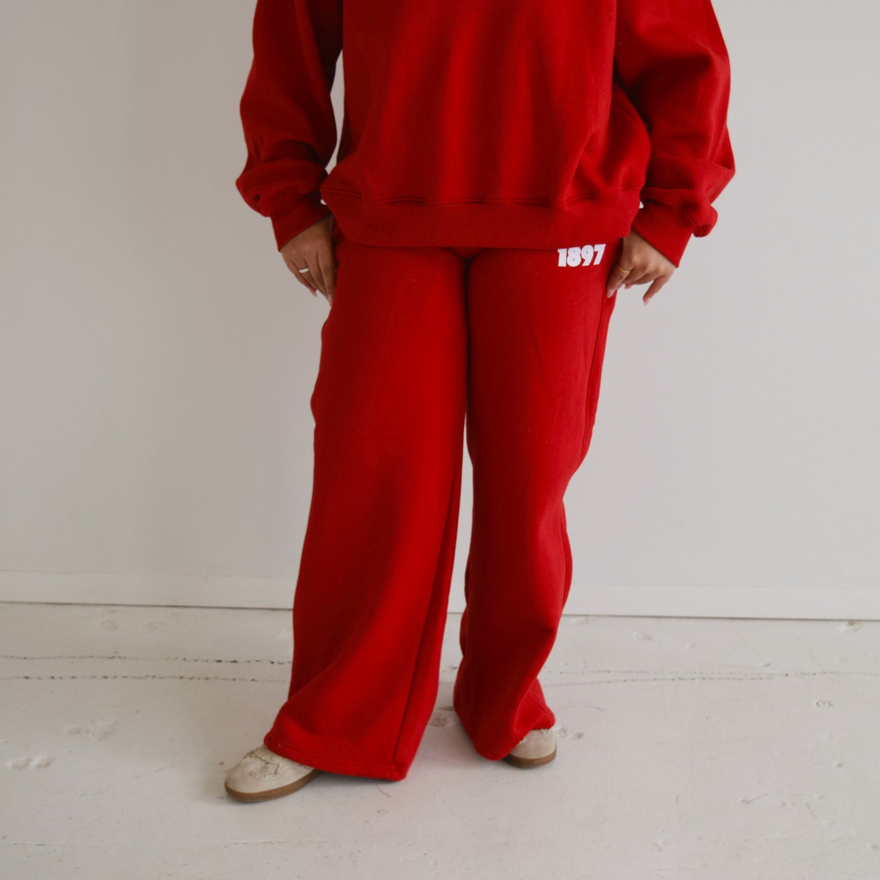RED BOLD & BRIGHT EMBROIDERED SORORITY SWEATS