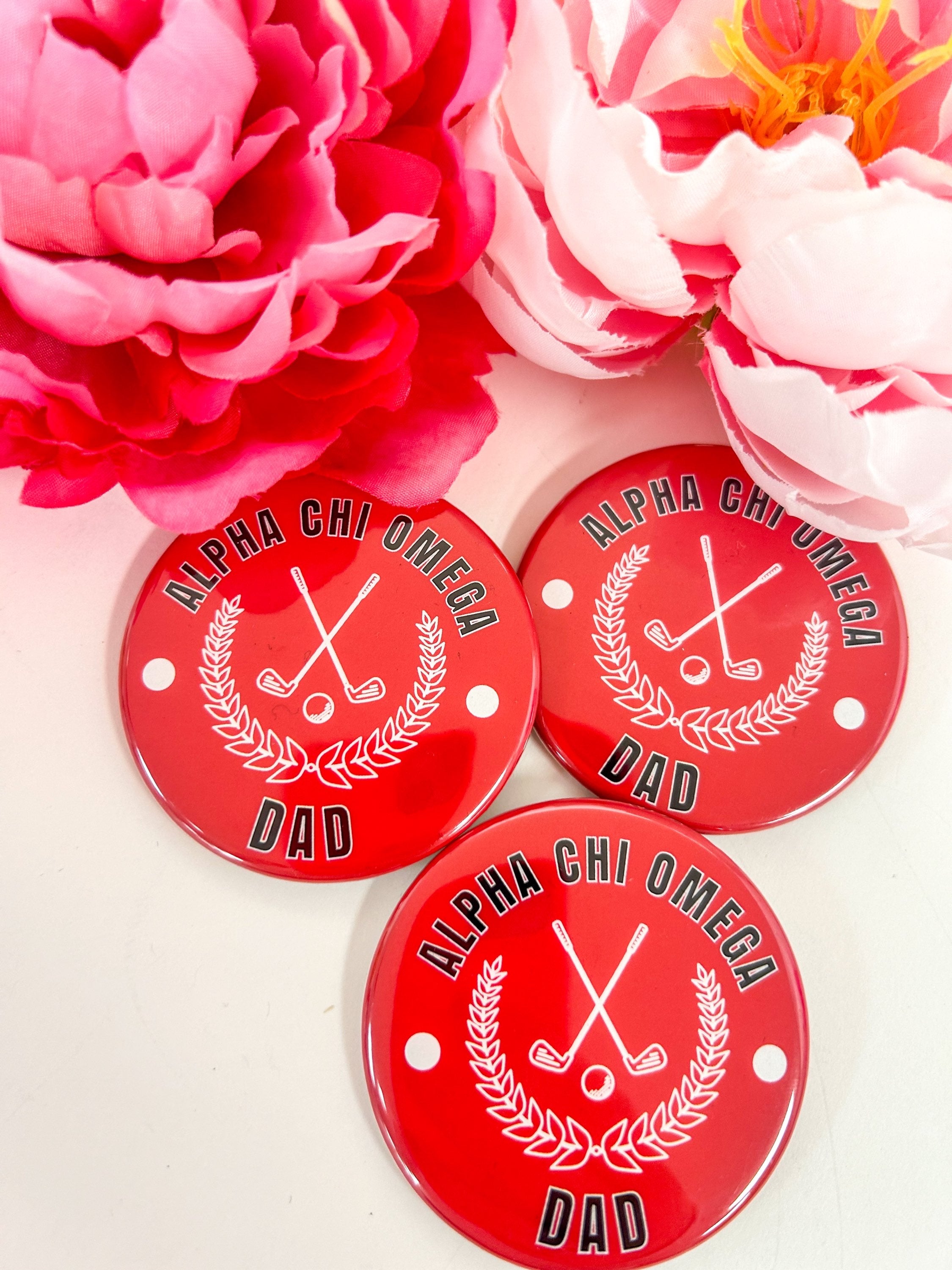 Alpha Chi Omega Dad Button