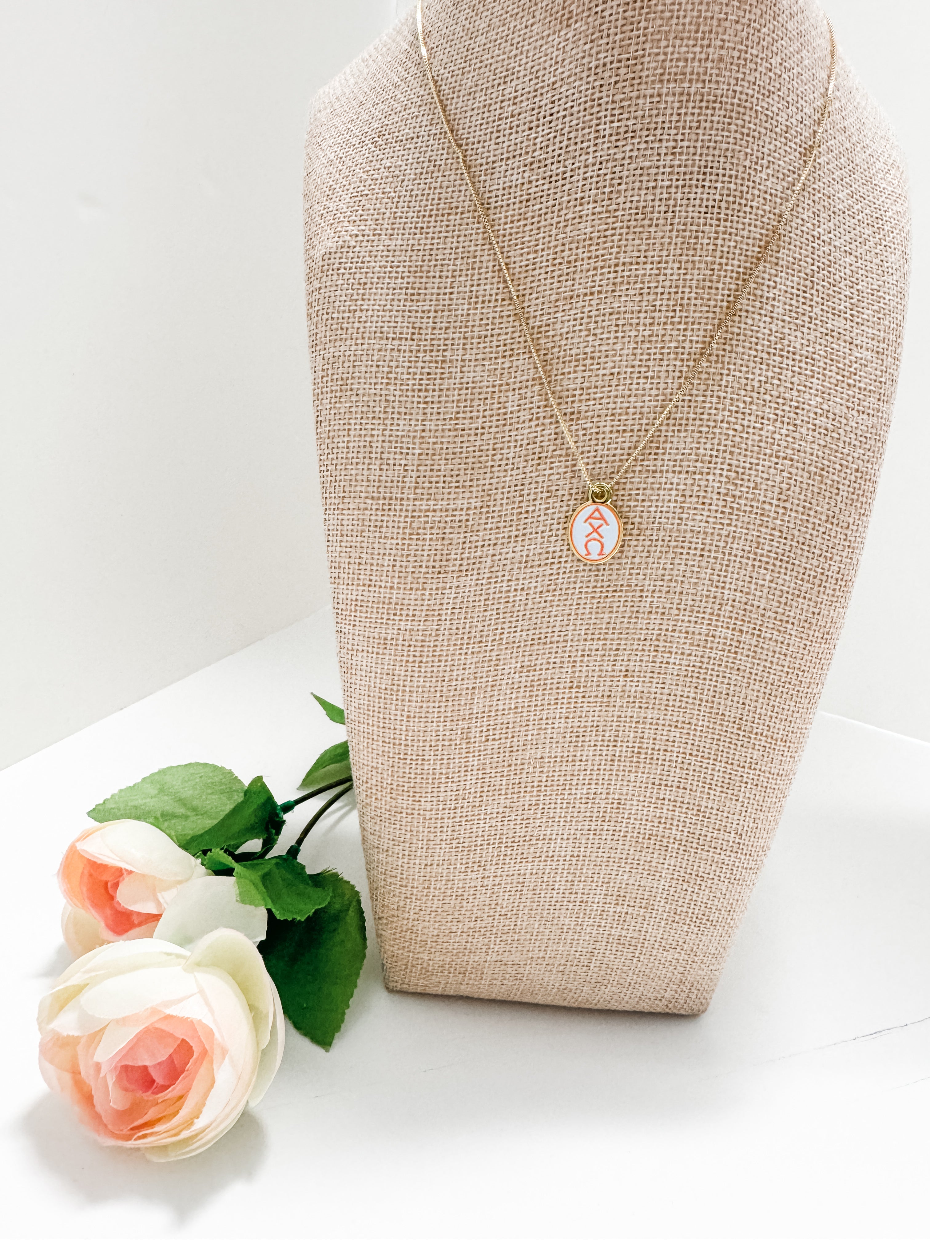 Alpha Chi Omega Enamel Pendant Necklace