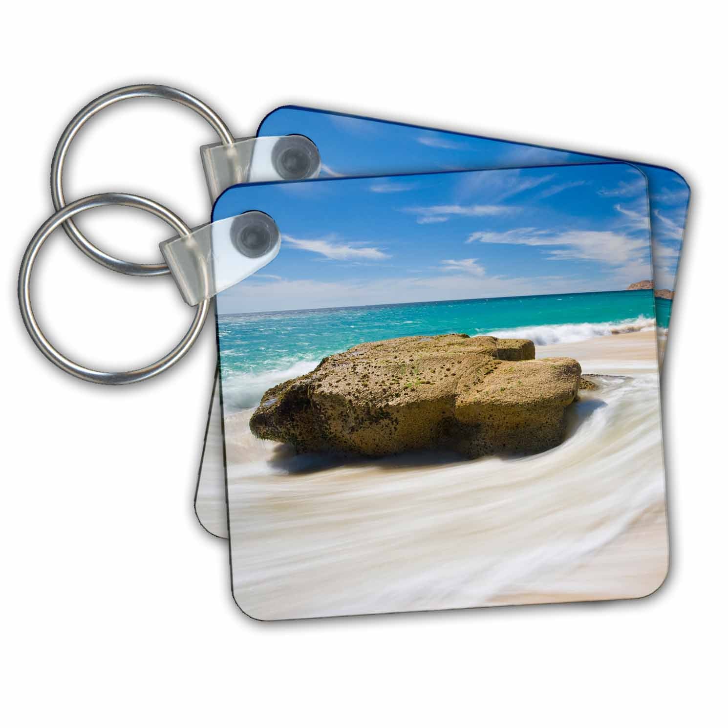 3dRose Mexico, Cabo San Lucas. Ocean shore landscape. Key Chain