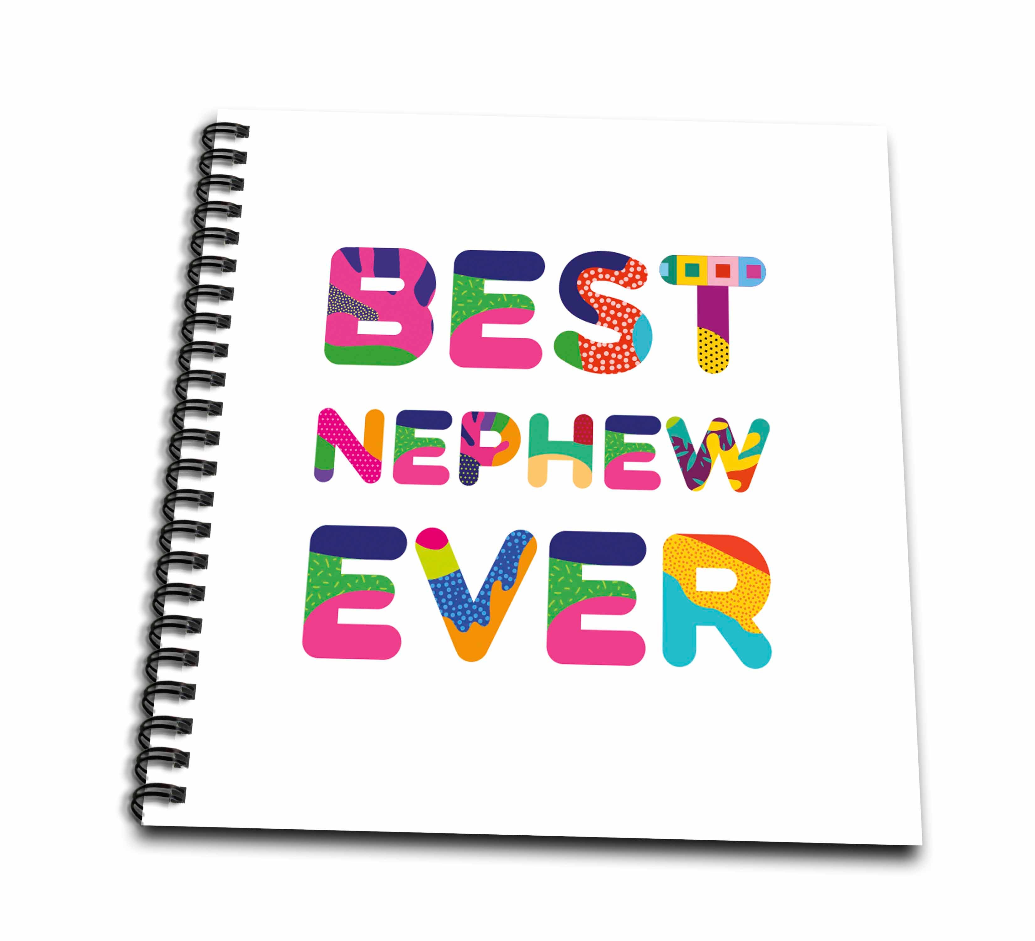 3dRose Drawing Book - Best Nephew Ever Decorative Colorful Text