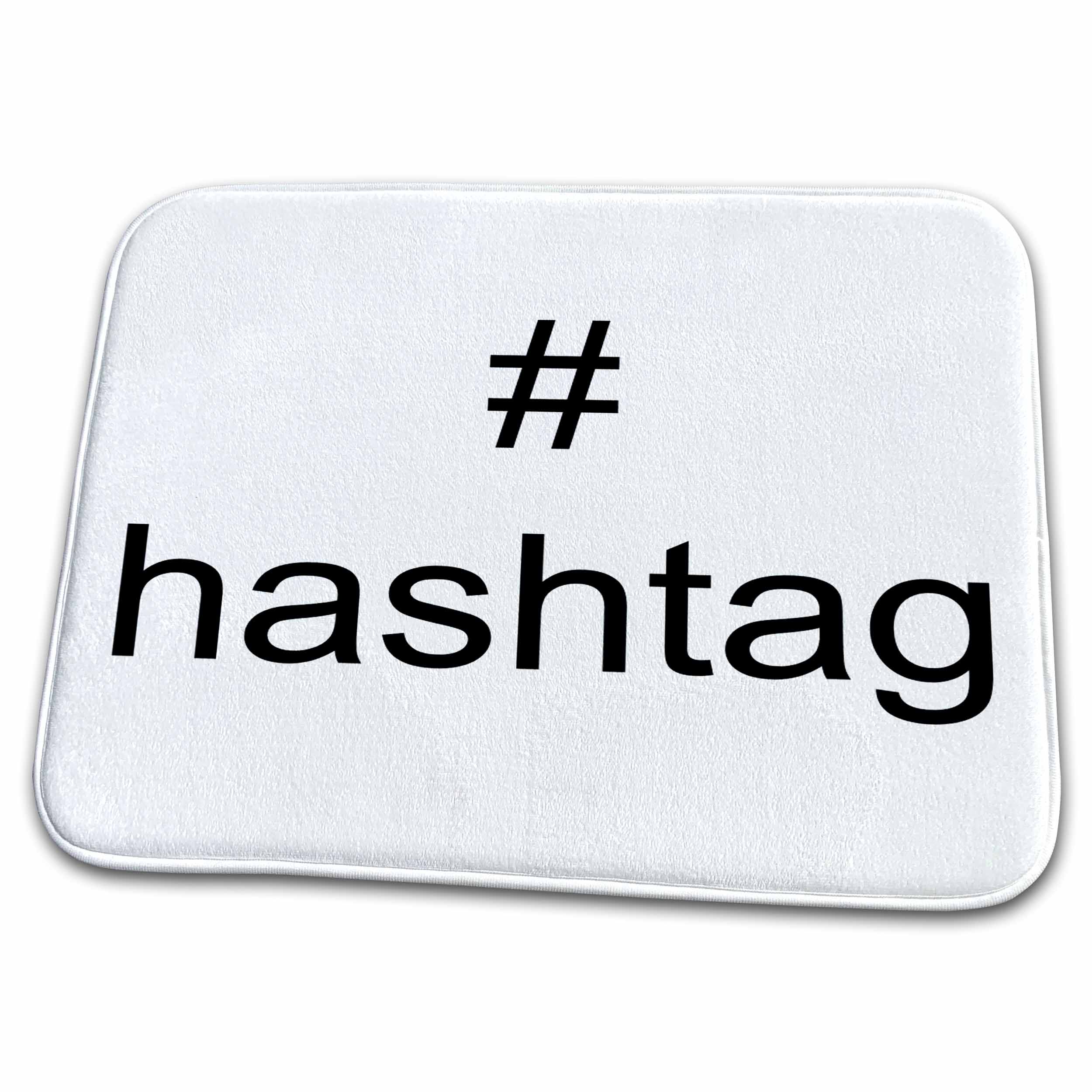 # hashtag, black hashtag symbol on white background - Dish Drying Mats (ddm-192440)
