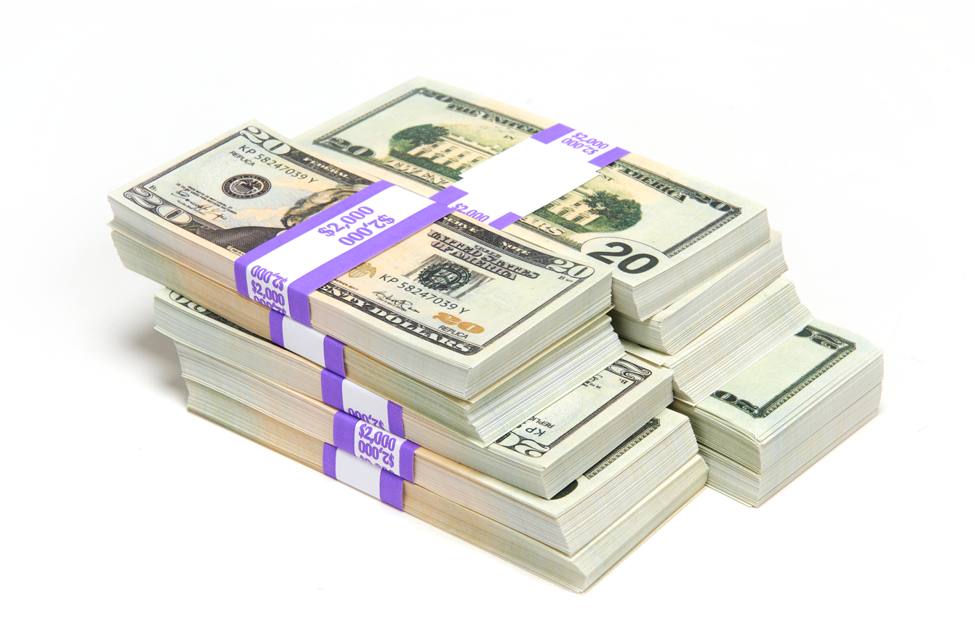 Strobe Props $20,000 - 10 Stacks of 20s Prop Money