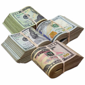 Dependable Expendables Money Prop - New Series $20, $50, $100 ✔️RealAged™ Full Print $27,000 Bands Pack