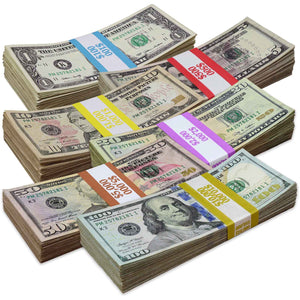 Money Prop - New Series $1, $5, $10, $20, $50, $100 ✔️RealAged™ Full Print $18,600 Stacks Pack