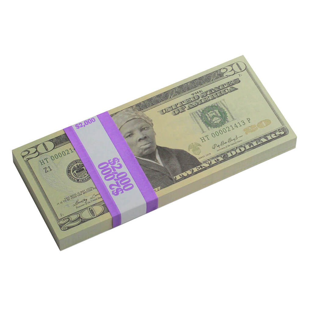 Harriet Tubman $20s x 100 Full Print Commemorative Bills