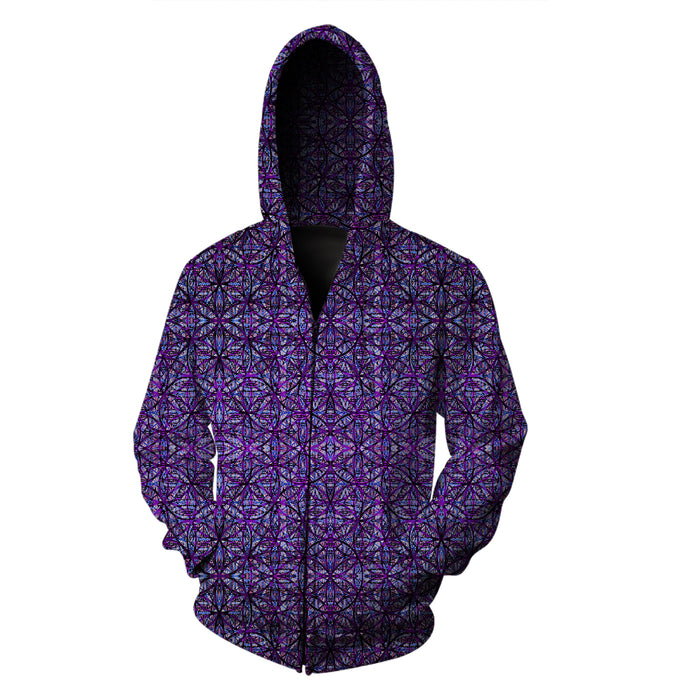 The Headspace PatternNerd - "Flower of Life Graffiti"- Zip Up Hoodie