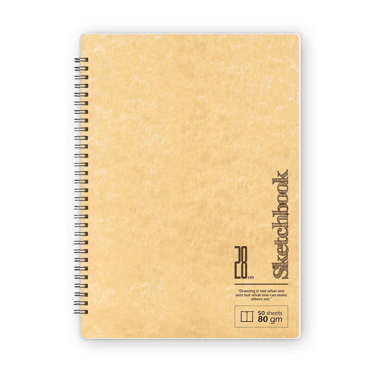 Journals.eg Sketchbook | 28 X 20 cm - (Yellow Plain Cover) - White Paper