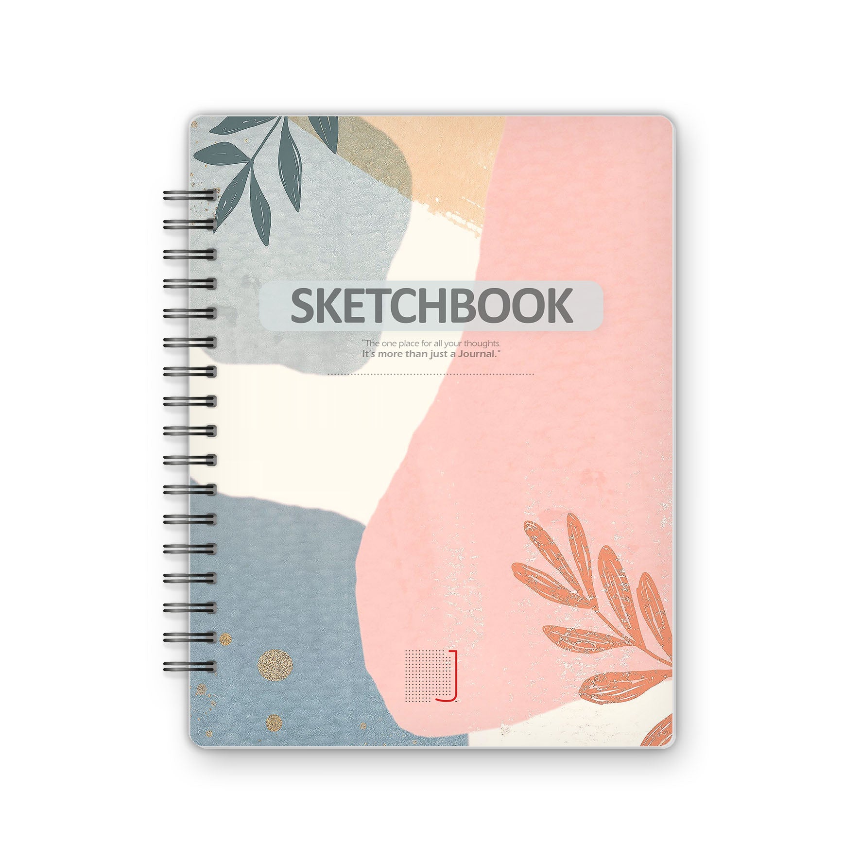 Journals.eg Sketchbook - 18X14 cm - 75 Sheets | Pink Leaf 01