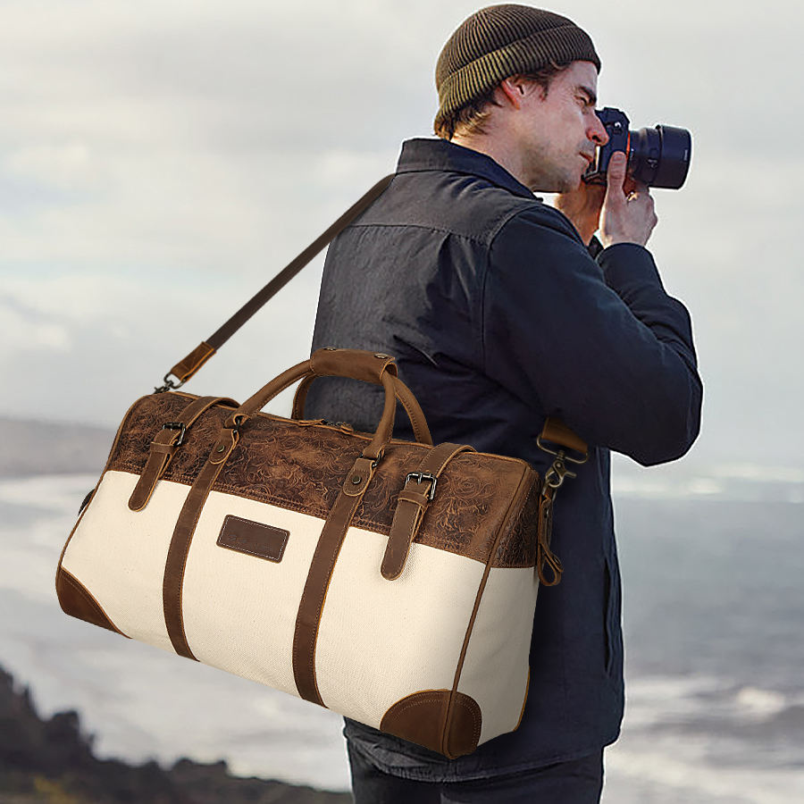 Custom Logo Luxury Carry-on Canvas Duffel Bags Customizable Men Traveling Bag Set Waterproof Crossbody Shoulder Bag