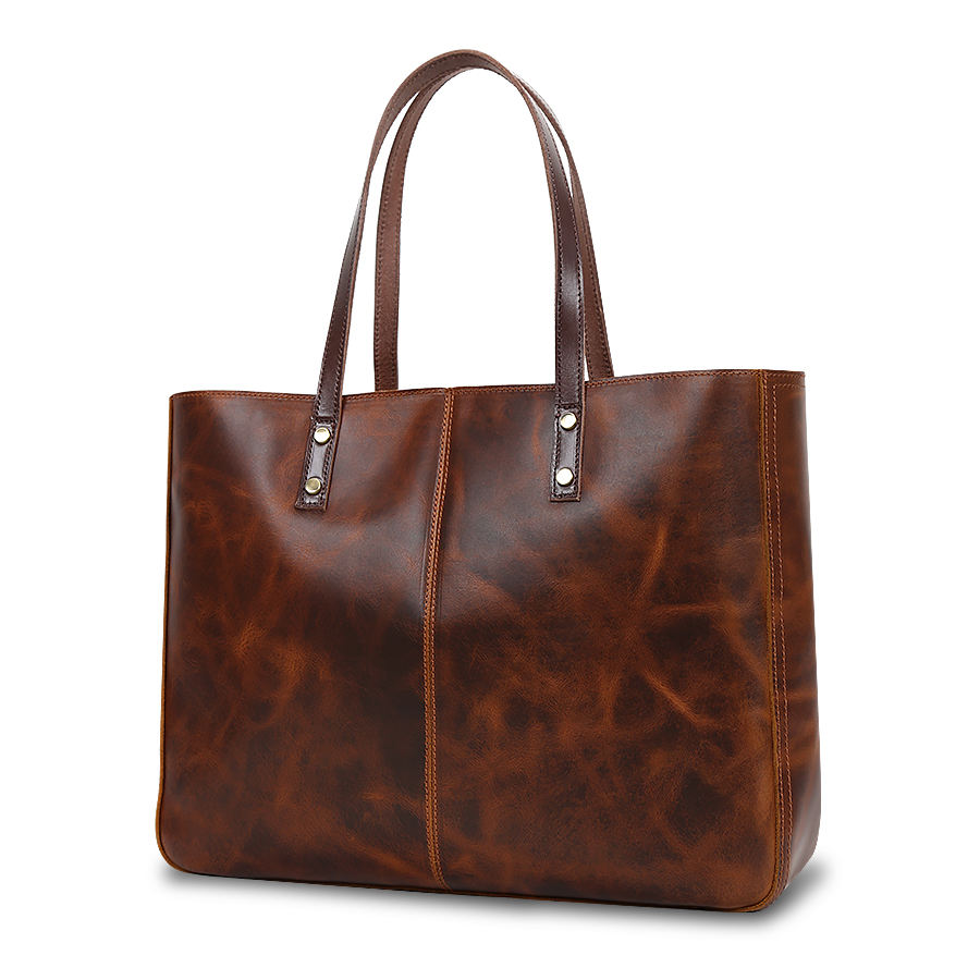 Luxury Designer Famous Brand Large Handbags for Women Luxury Oil Waxed Cow Genuine Leather Custom Women's Tote Bags