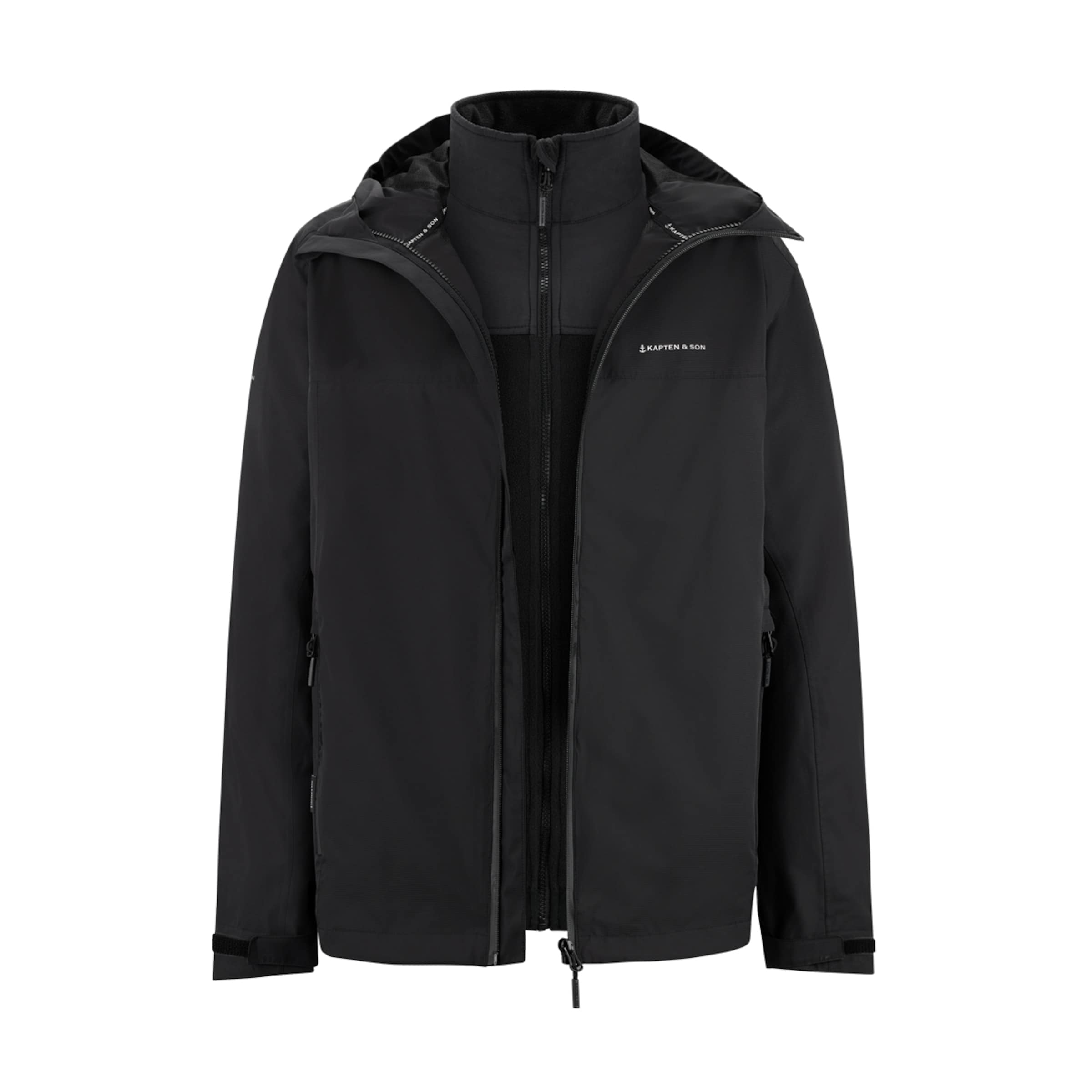 Kapten and Son Everyday 3in1 Rain Jacket All Black