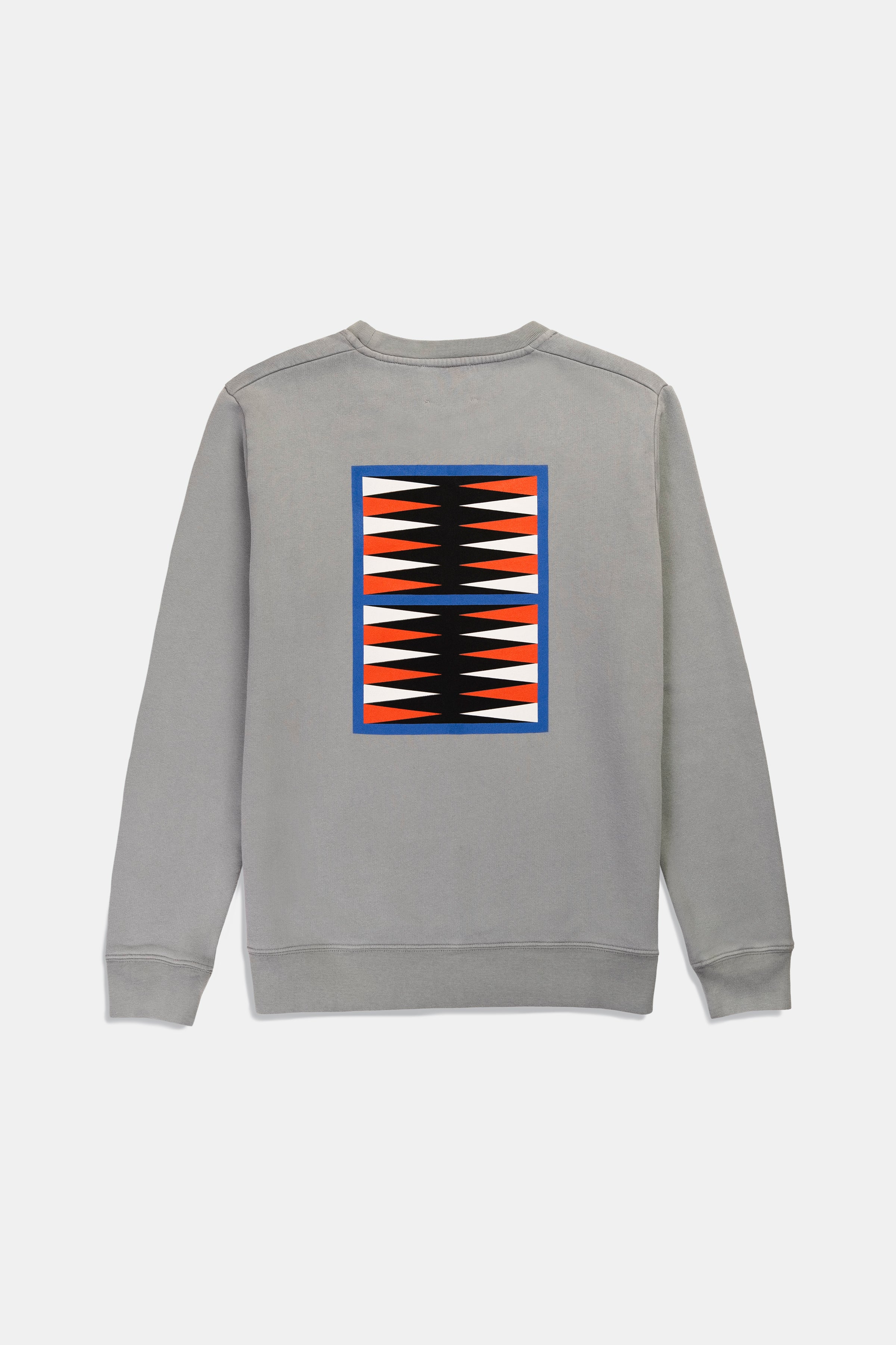 +351 Clothing SWEATSHIRT GRAPHIC BACKGAMMON STONE GREY