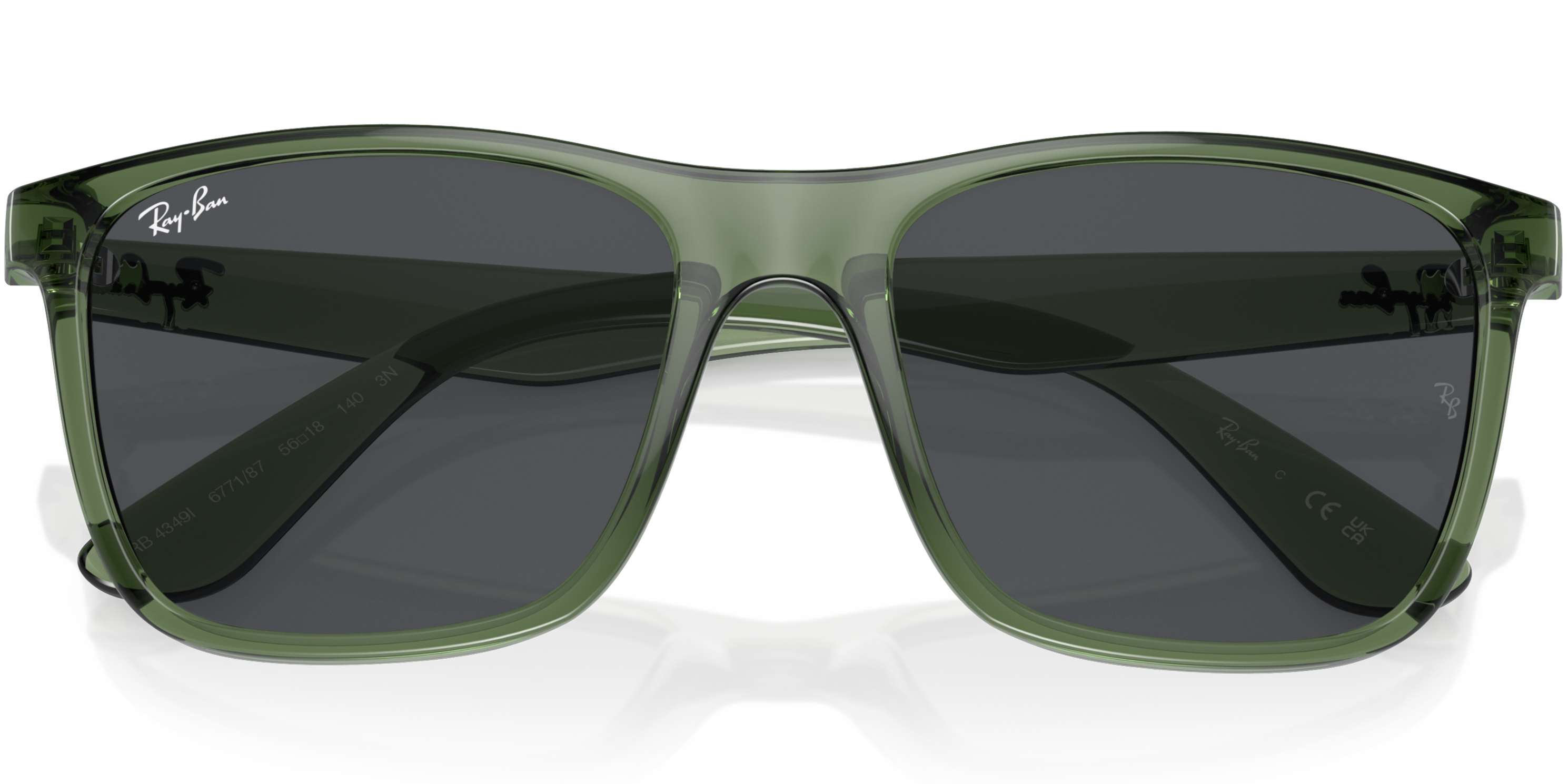 Spetex Eyewear LLP Ray-Ban 0RB4349I 677187 - Transparent green sunglasses