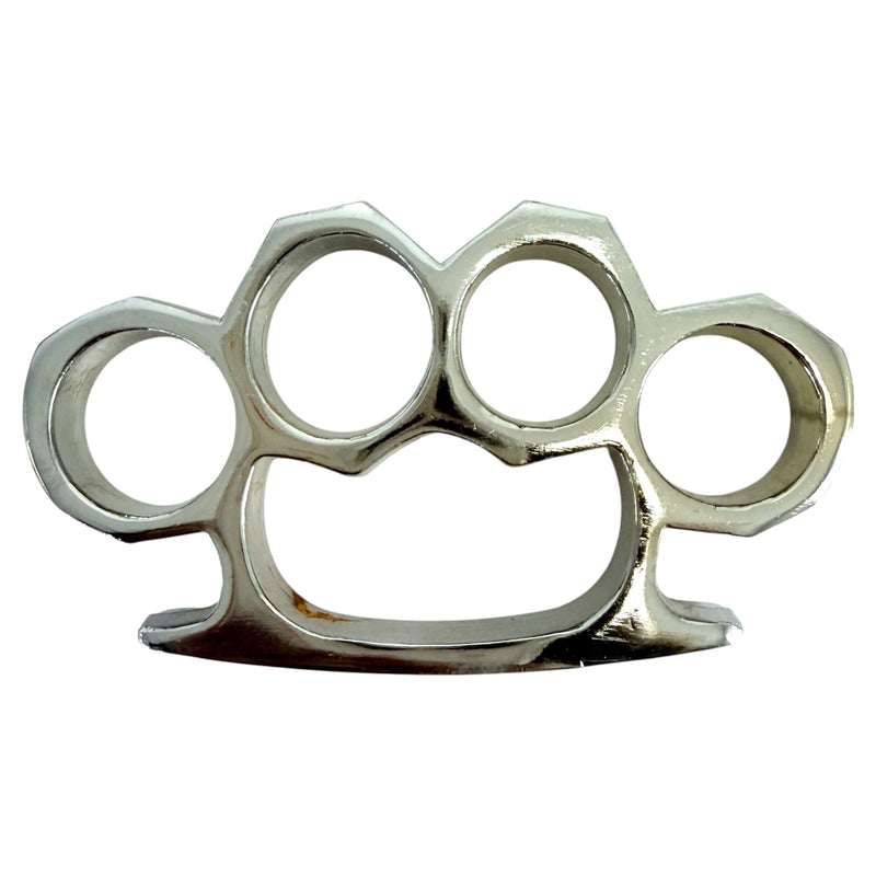 Panther Wholesale 4 Inch Long Steel Knuckle Belt Buckle Shiny Silver