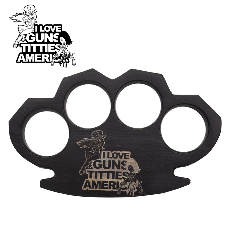 Panther Wholesale Guns, Titties and America- Steam Punk Black Solid Metal Paper Weight