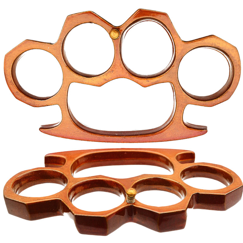 4 Inch Long Steel Knuckle Belt Buckle Shiny Copper