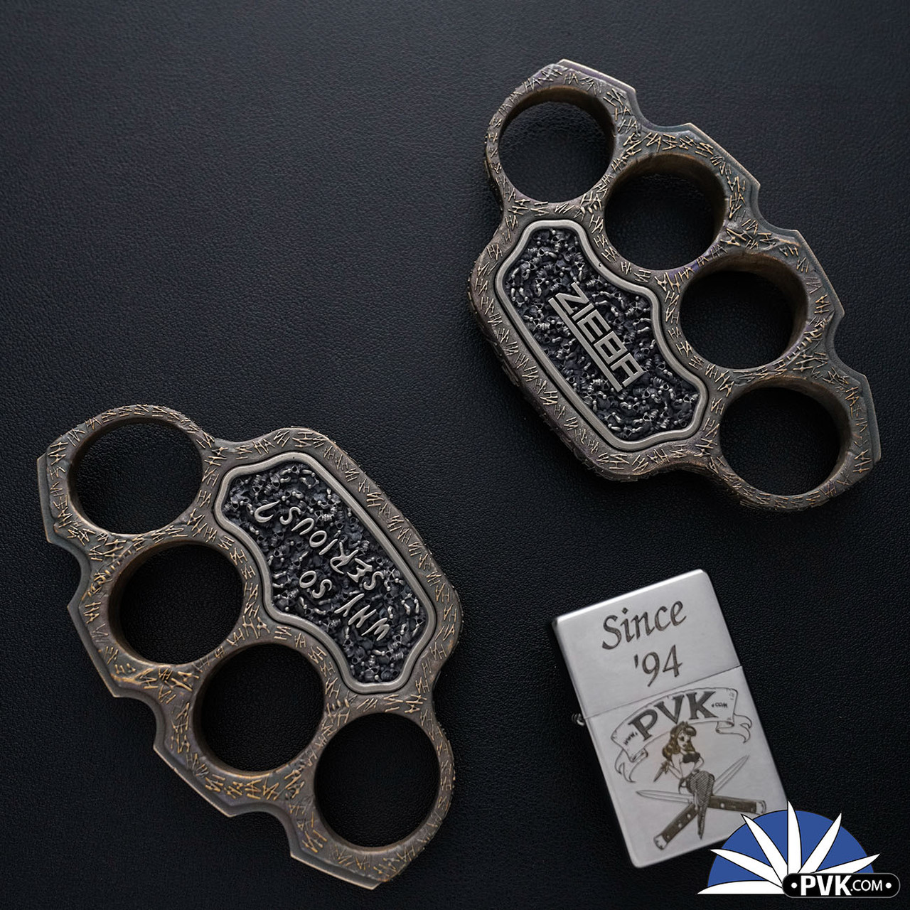 Michael Zieba Michael Zieba Brass Knuckle "Why So Serious" White Brass Inlay
