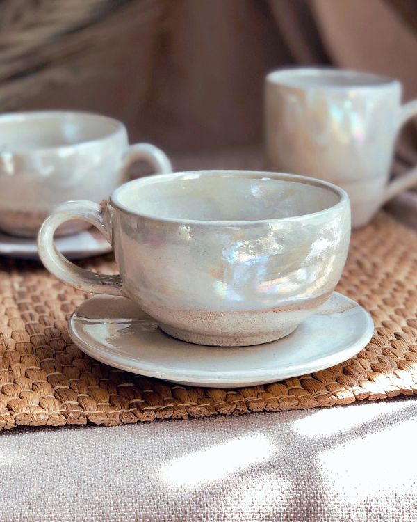 Decobate Pearl Oyster Cappuccino Cup