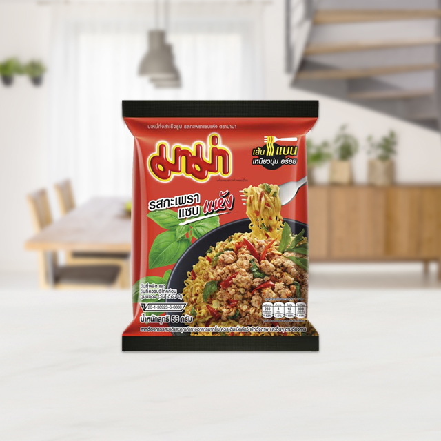 Kallol Thai President Foods (Mama) Instant Noodles Spicy Basil Stir-Fried Flavour