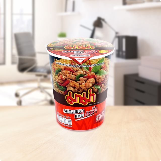 Kallol Thai President Foods (Mama) Instant Cup Noodles Spicy Basil Stir-Fried Flavour