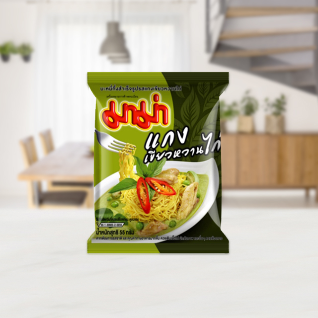 Kallol Thai President Foods (Mama) Instant Noodles Chicken Green Curry Flavor