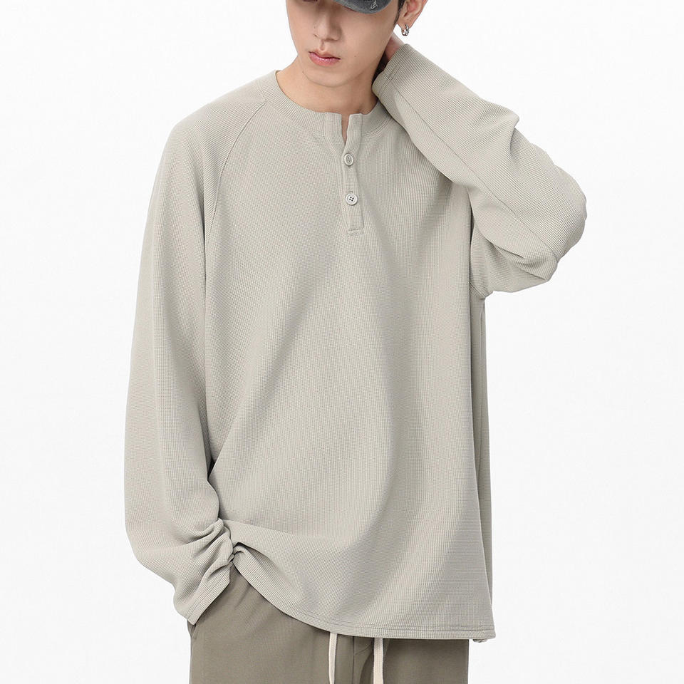 Nanchang Glow Garment Co., Ltd. Custom Men's Oversize t Shirt Thermal Long Sleeve Shirts Waffle Vintage Washed t Shirts...