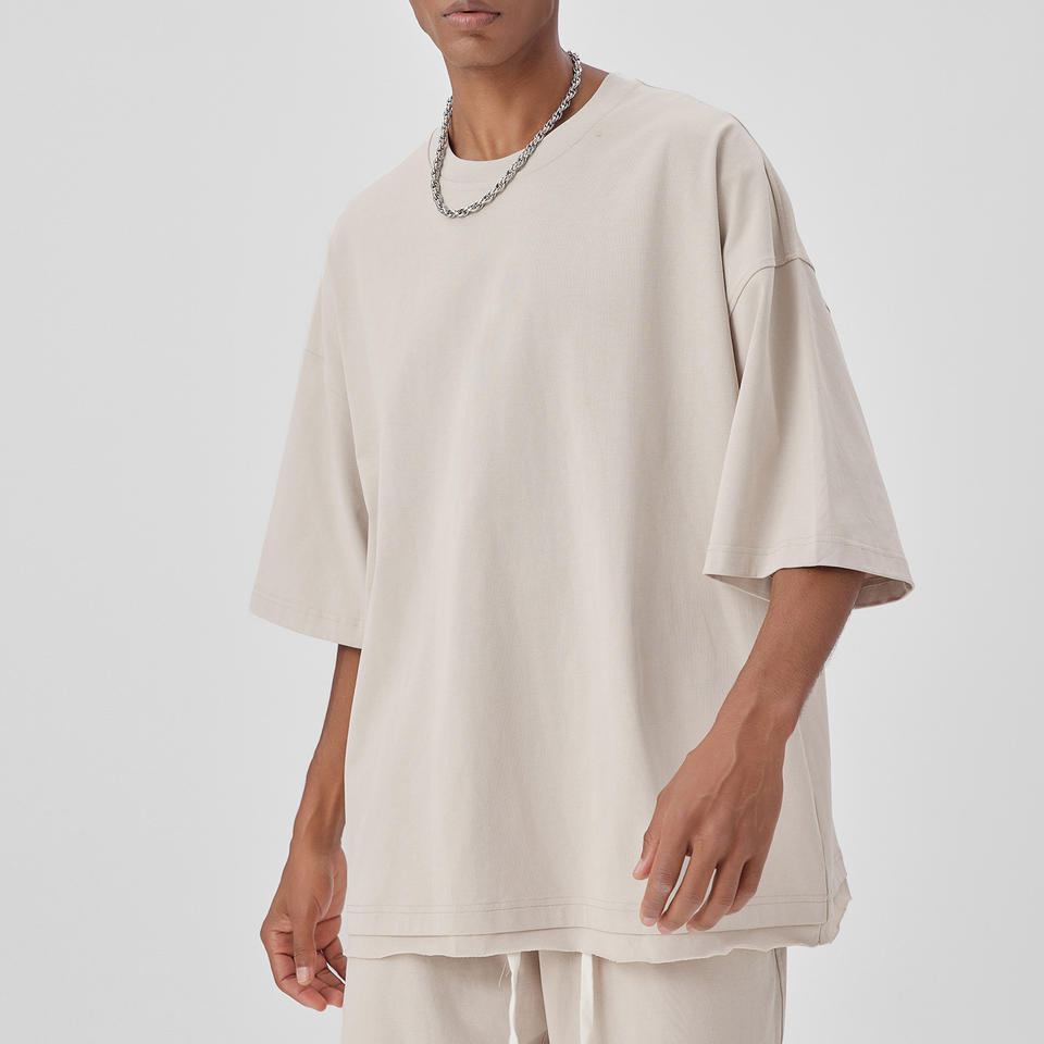 Nanchang Glow Garment Co., Ltd. Factory Manufacture Men Tshirt Half Sleeve 100% Cotton Summer Street Wear Double Raw Hem...
